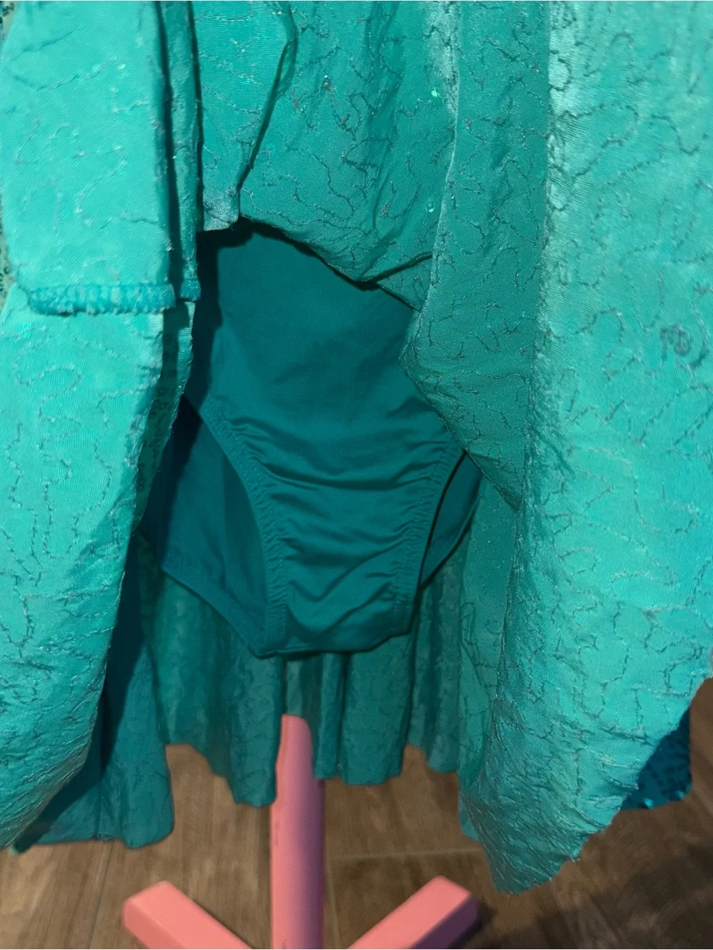 Weissman Small Adult Teal Sequin Dance Costume